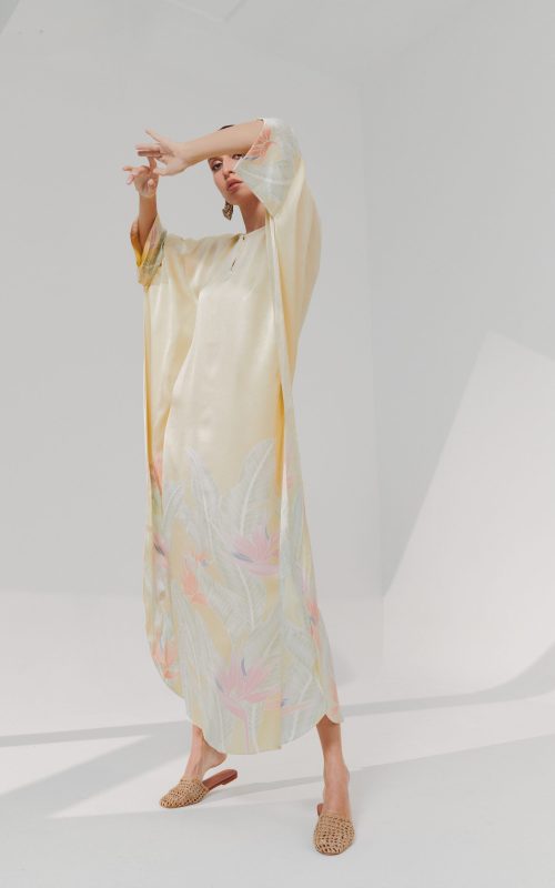 Kaftan Kimono Dress – Kantan Pisang Satin Silk