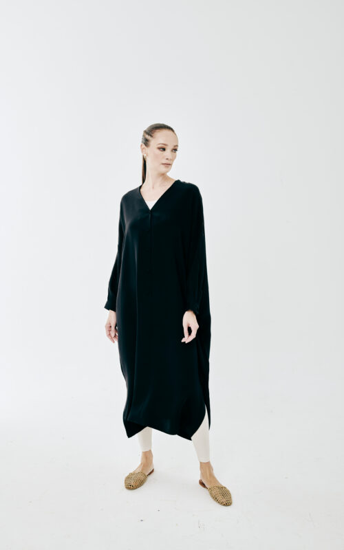 Marcella Dress – Black Heavy Crepe