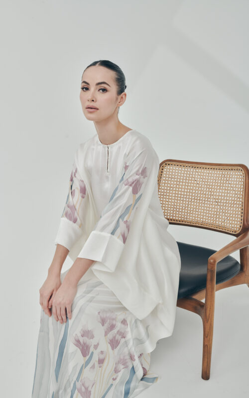 Kaftan Kimono Dress – Iris Satin Silk