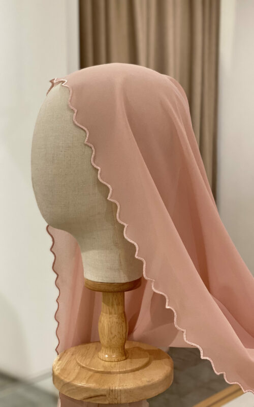 Embroidery Shawl – Light Pink Chiffon