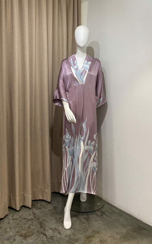 Victoria Dress – Iris Satin Silk
