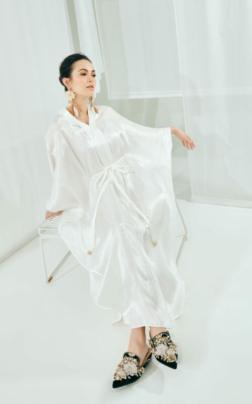 Norah 2.0 Dress Set – Plain Off White Sheer
