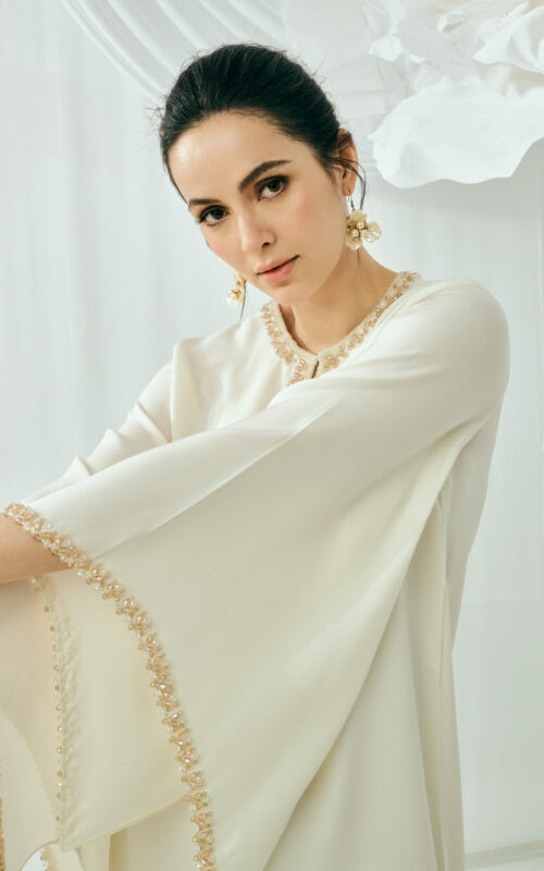 Rania Dress Set – Plain Off White Heavy Crepe