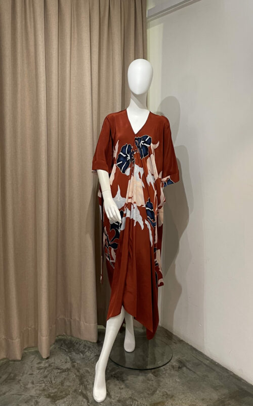Berry Dress – Calla Lilies Crepe Silk