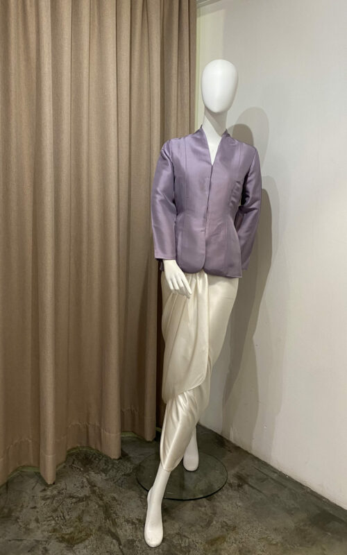 Kebaya Pendek Top – Lilac Shantung Silk