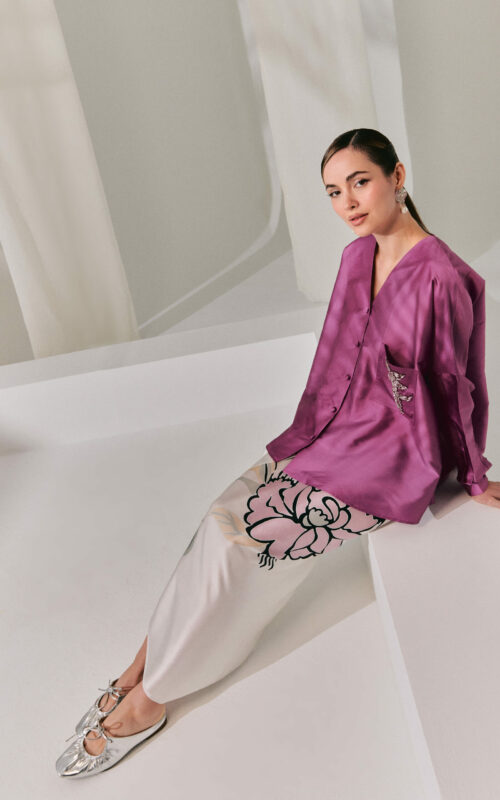 Marcella Top With Pareo – The Grand Satin Silk